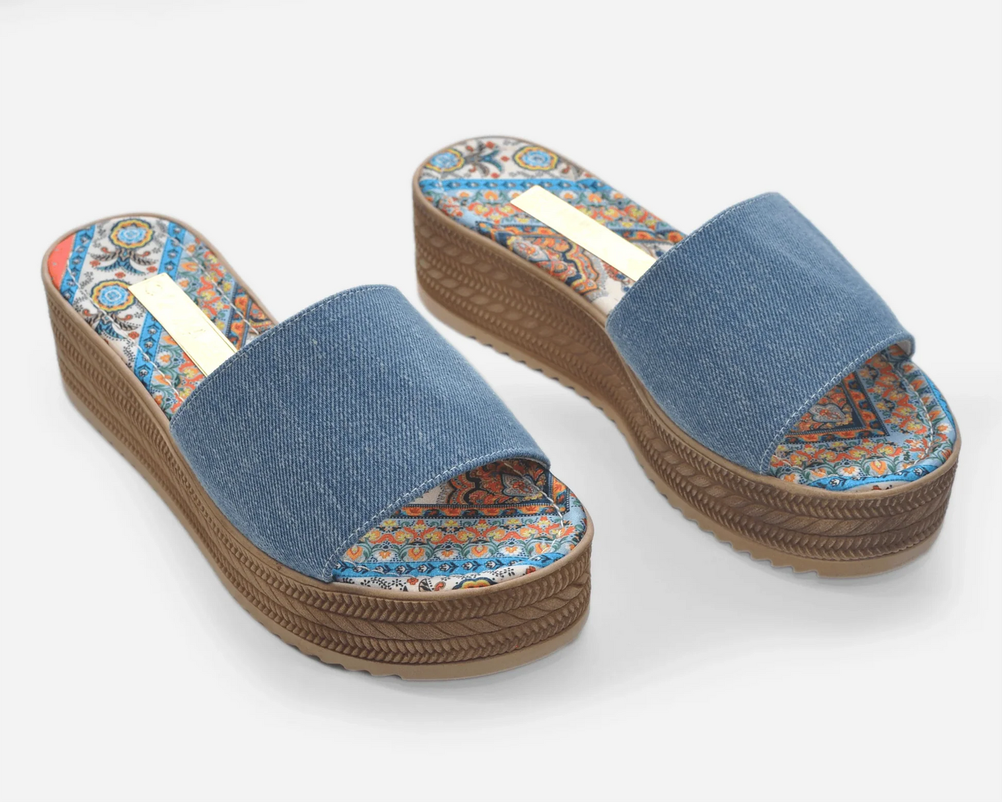 Denim Platform Sandals