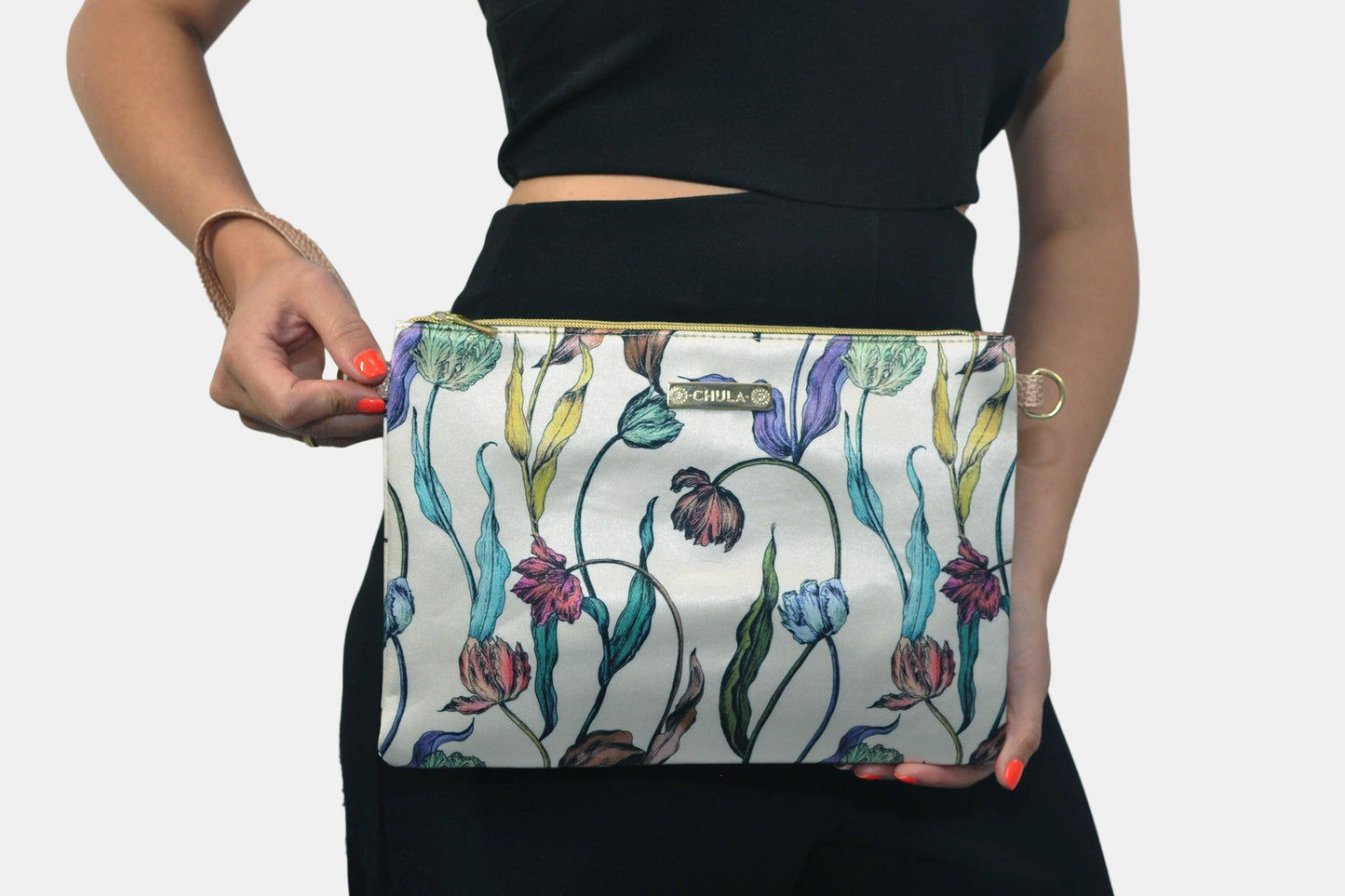 Bolso de Mano y Bandolera Pequeño Clutch Flores Peonia | CHULA Tulum - CHULA Tulum