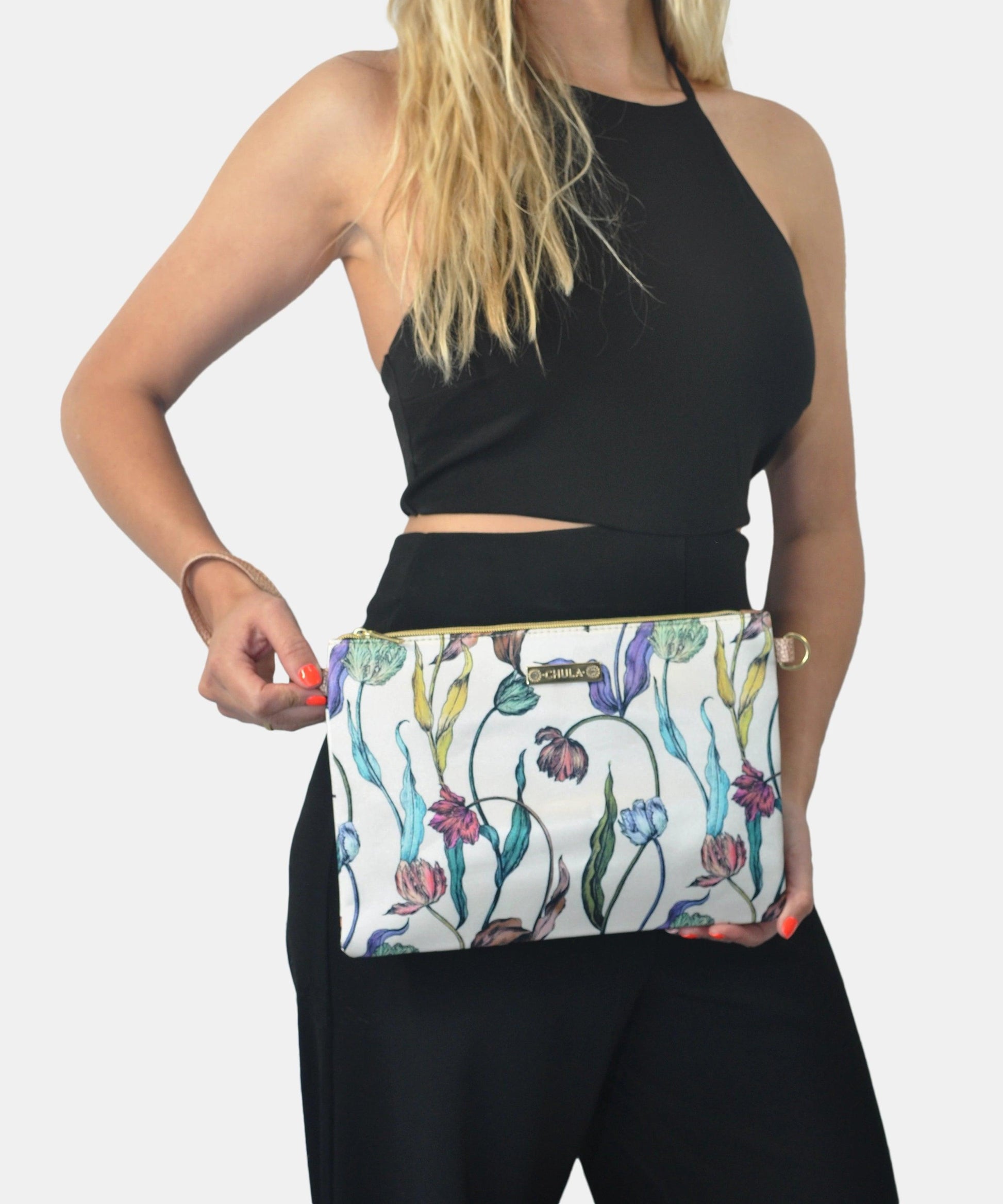 Bolso de Mano y Bandolera Pequeño Clutch Flores Peonia | CHULA Tulum - CHULA Tulum