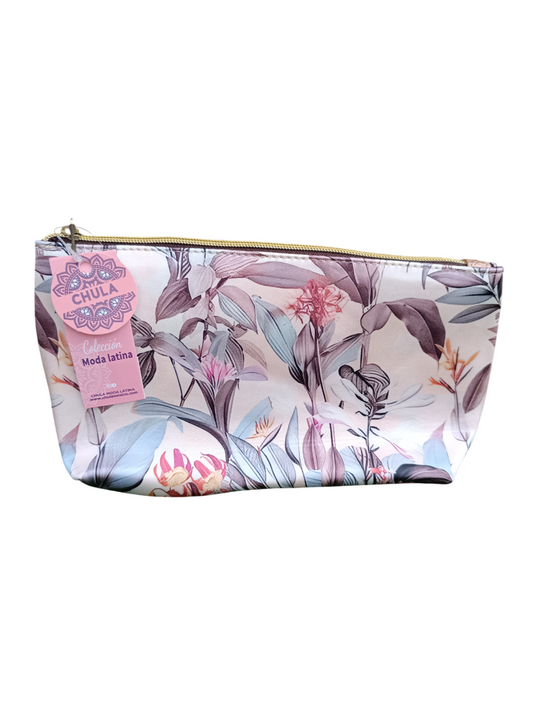 Hojas celestes y grises - Makeup Bag