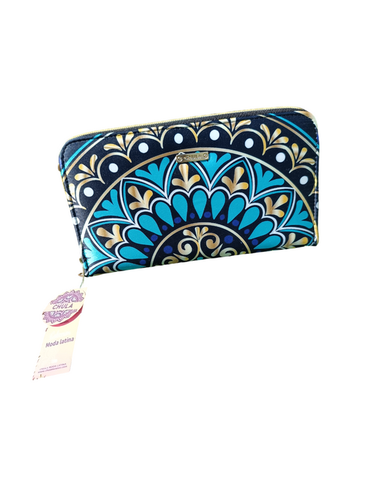Mandalas negro y verde - Cartera Maxi