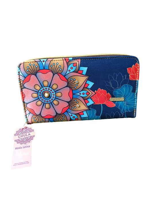 Mandala azul - Cartera Maxi