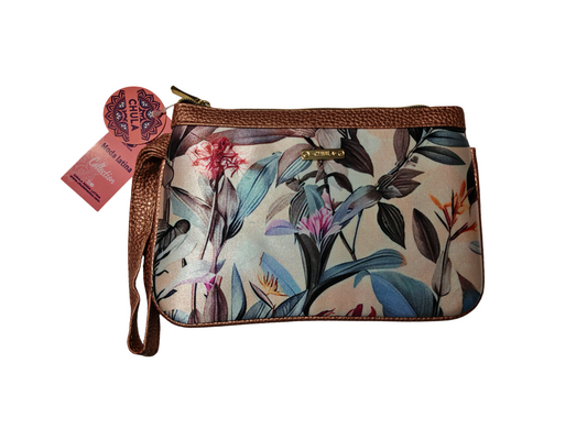 Hojas celestes - Mini Clutch