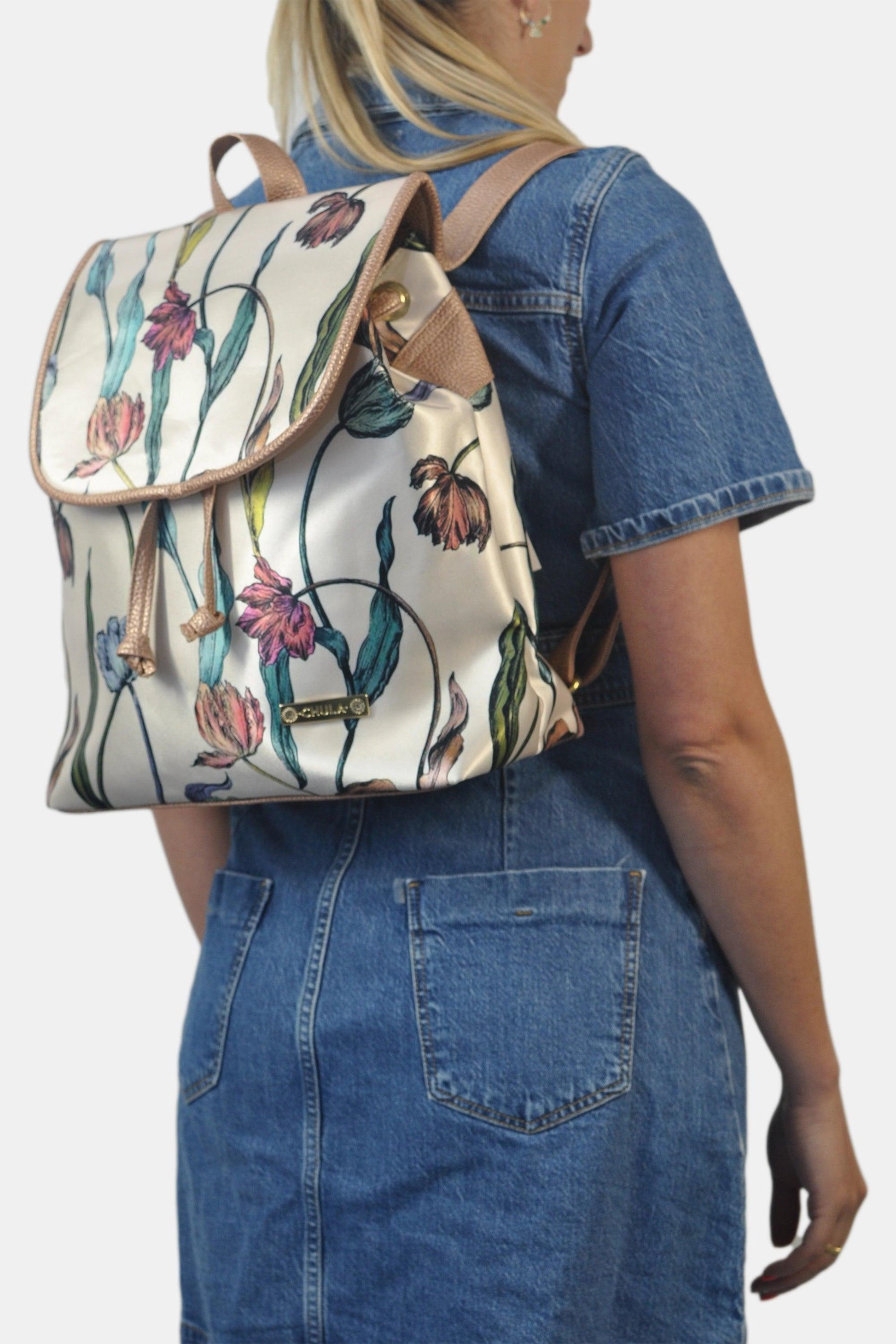 Mochila de Mujer grande BagPack Celine Flores Peonia | CHULA Tulum - CHULA Tulum