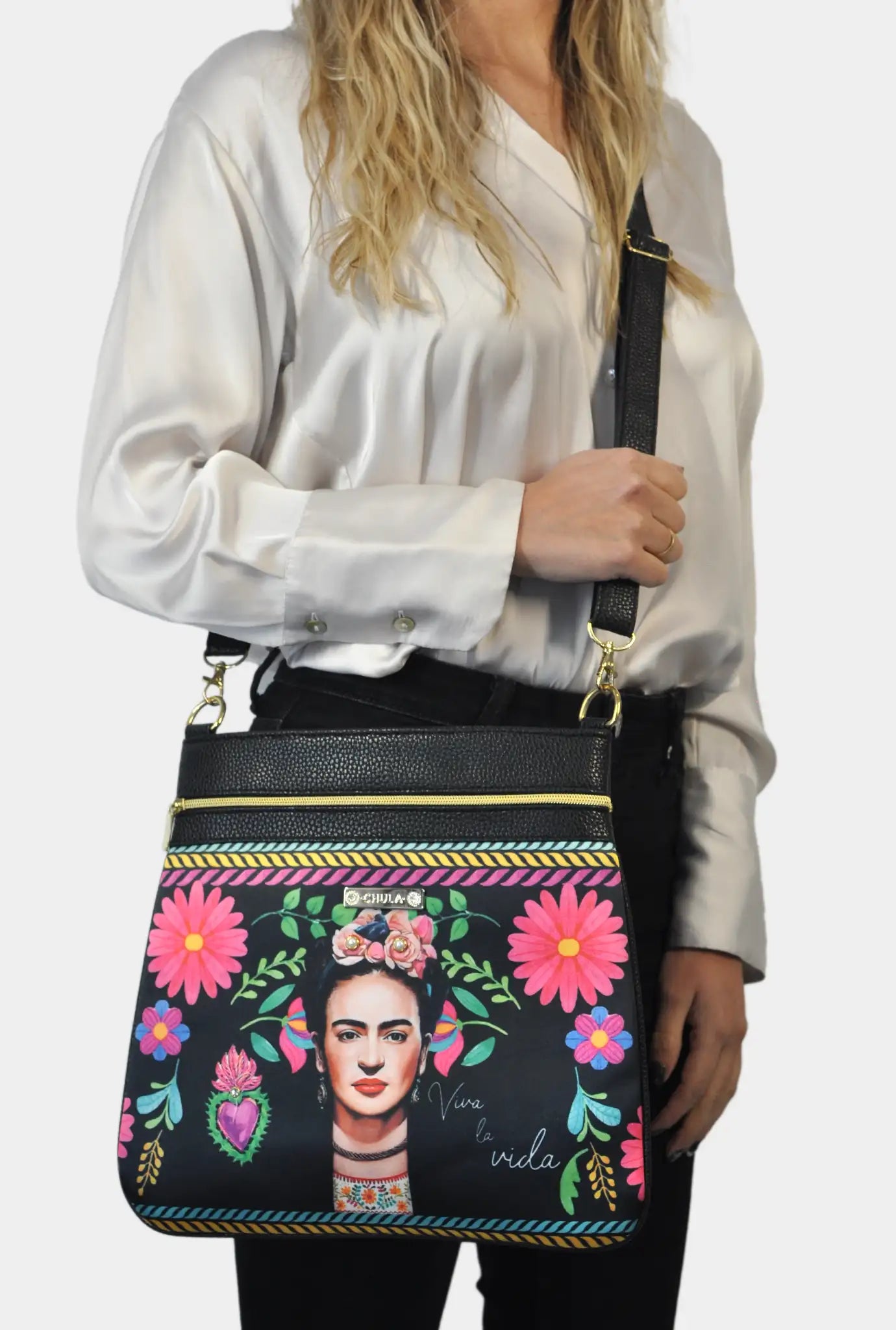 Bolso mujer Bandolera mediano LIA Shoulder Frida Kahlo Rouse | CHULA Tulum