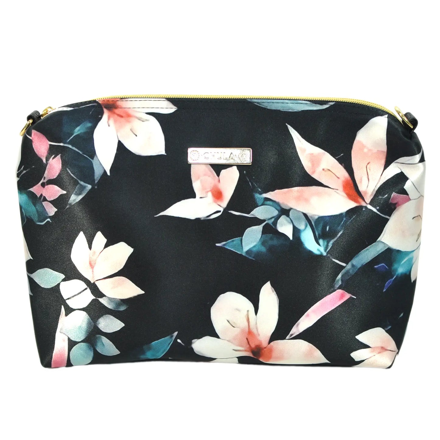 Bolso Bandolera Mediano Suzy Flor Negro Beige | CHULA Tulum