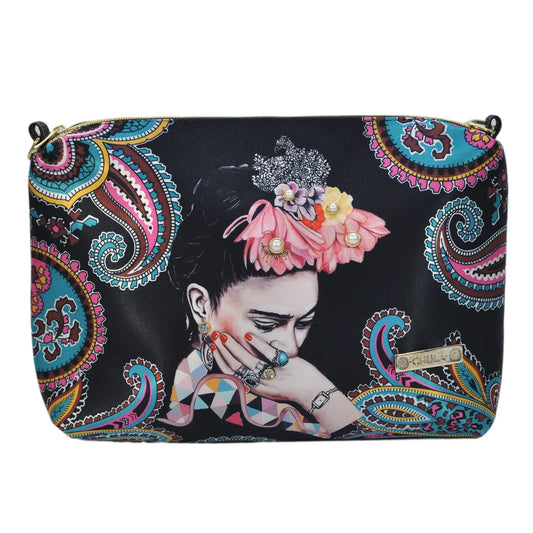 Bolso Bandolera Mediano de mujer Suzy Frida Kahlo Multicolor | CHULA Tulum complemento accesorio moda bolso estampado