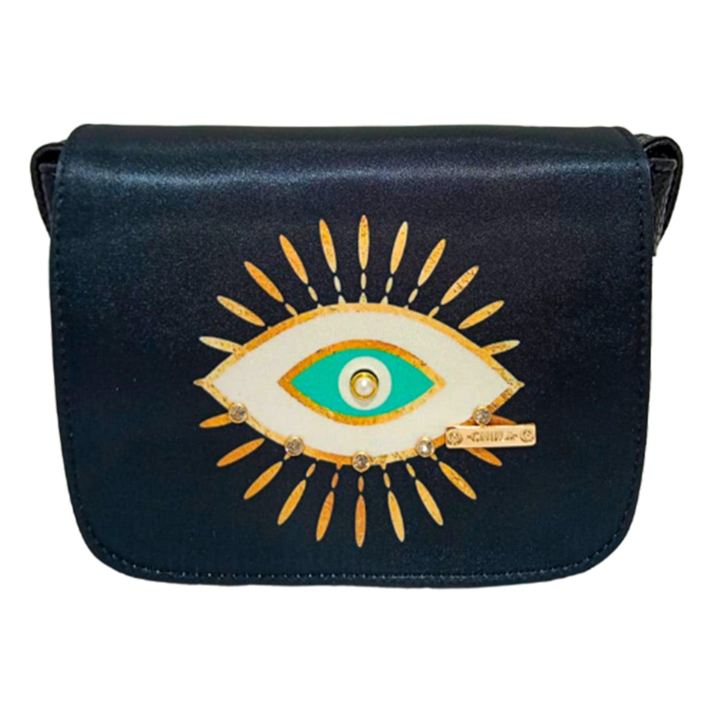 Bolso bandolera pequeño de mujer Julie Shoulder Ojo Turco Dorado | CHULA Tulum - CHULA Tulum