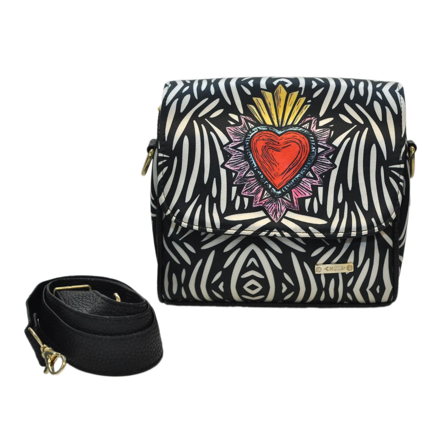 Bolso bandolera de mujer tamaño pequeño regalo original Mini Baúl Corazón Corona | CHULA Tulum