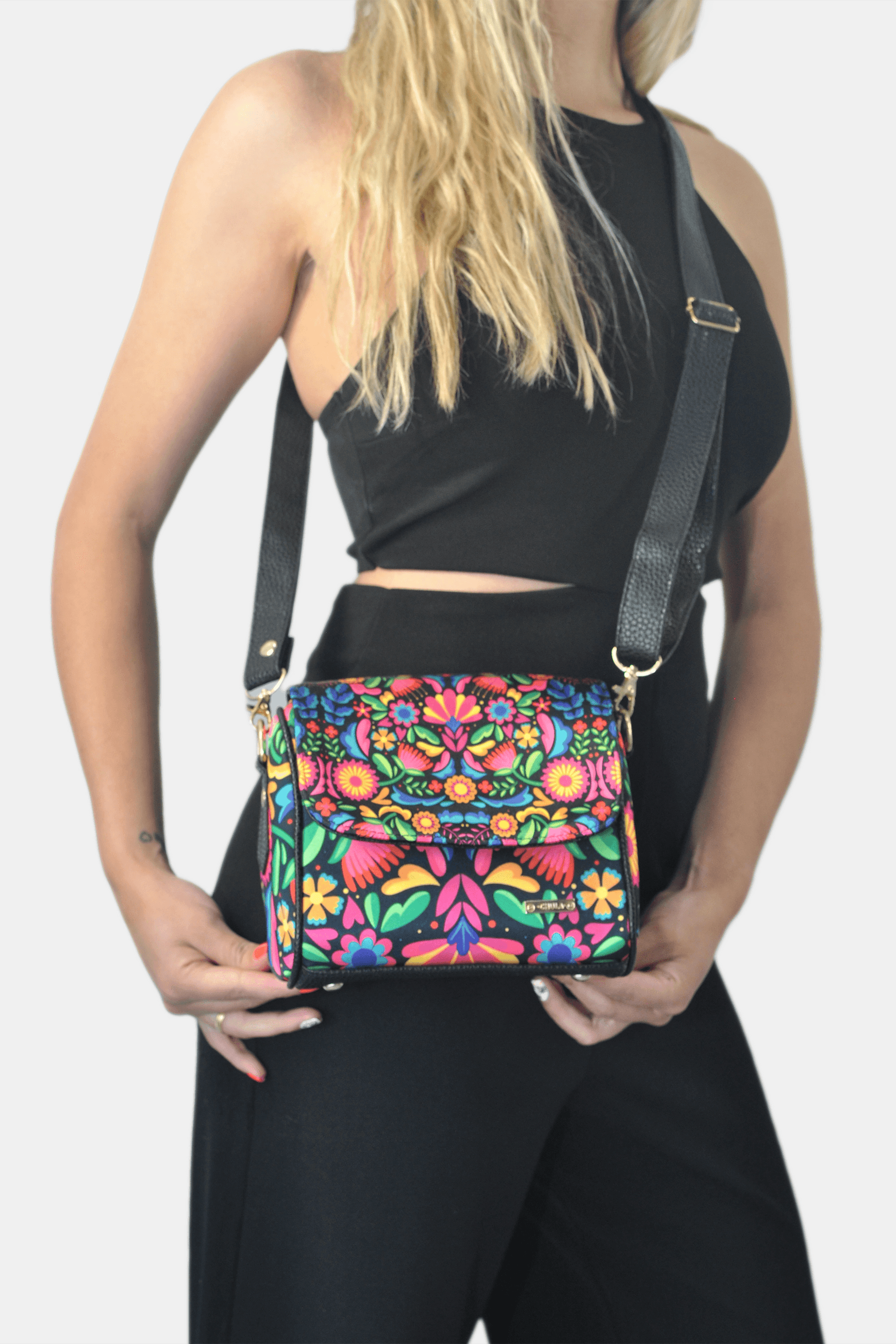 Bolso bandolera pequeño Mini Baúl Flores Étnicas Colorido | CHULA Tulum - CHULA Tulum