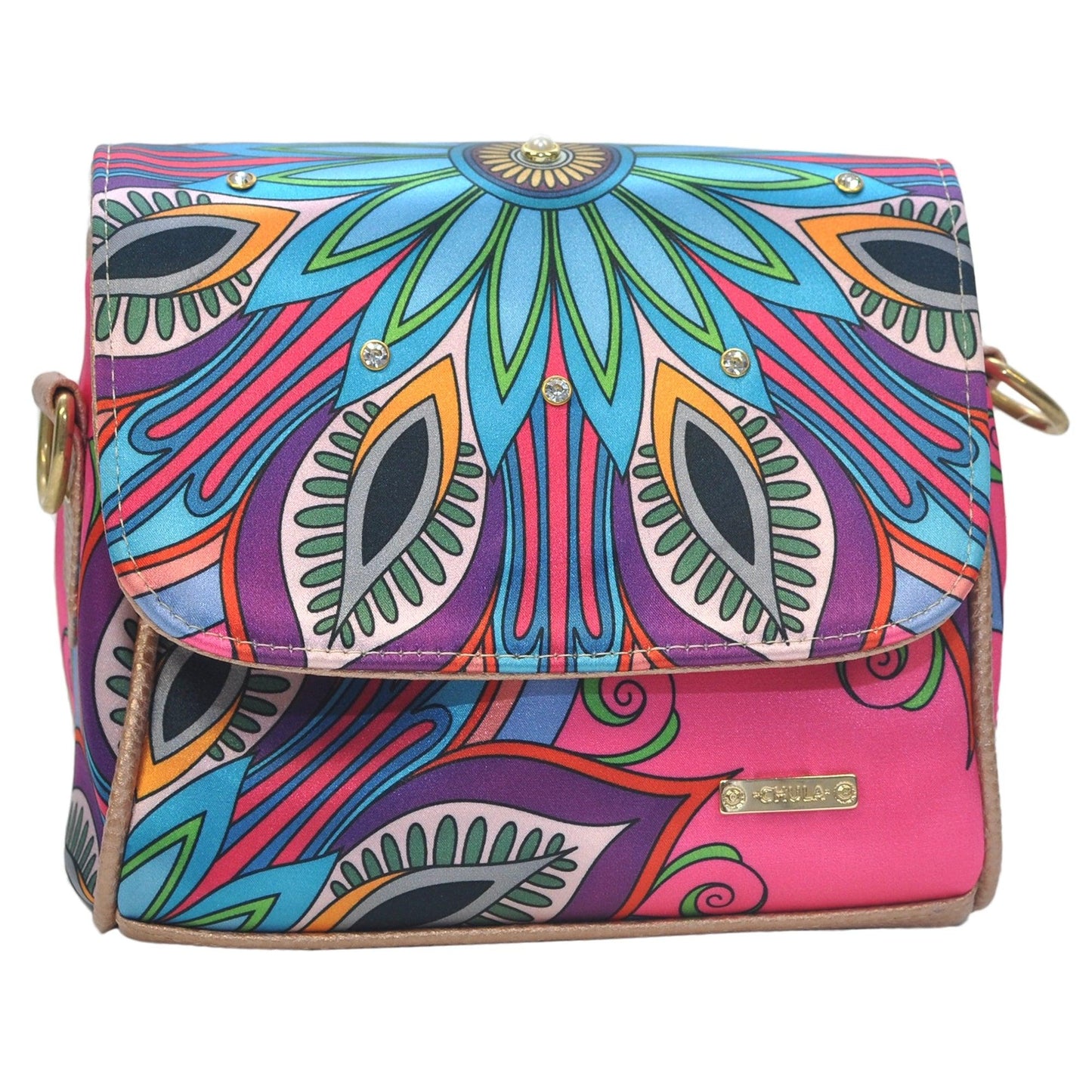 Bolso bandolera pequeño Mini Baúl Mándala Rosa | CHULA Tulum - CHULA Tulum