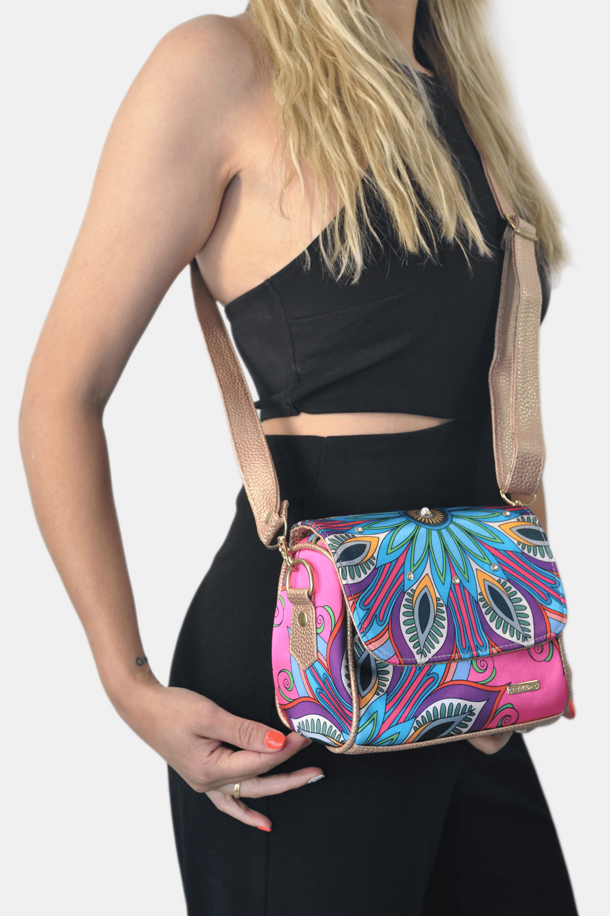 Bolso bandolera pequeño Mini Baúl Mándala Rosa | CHULA Tulum - CHULA Tulum