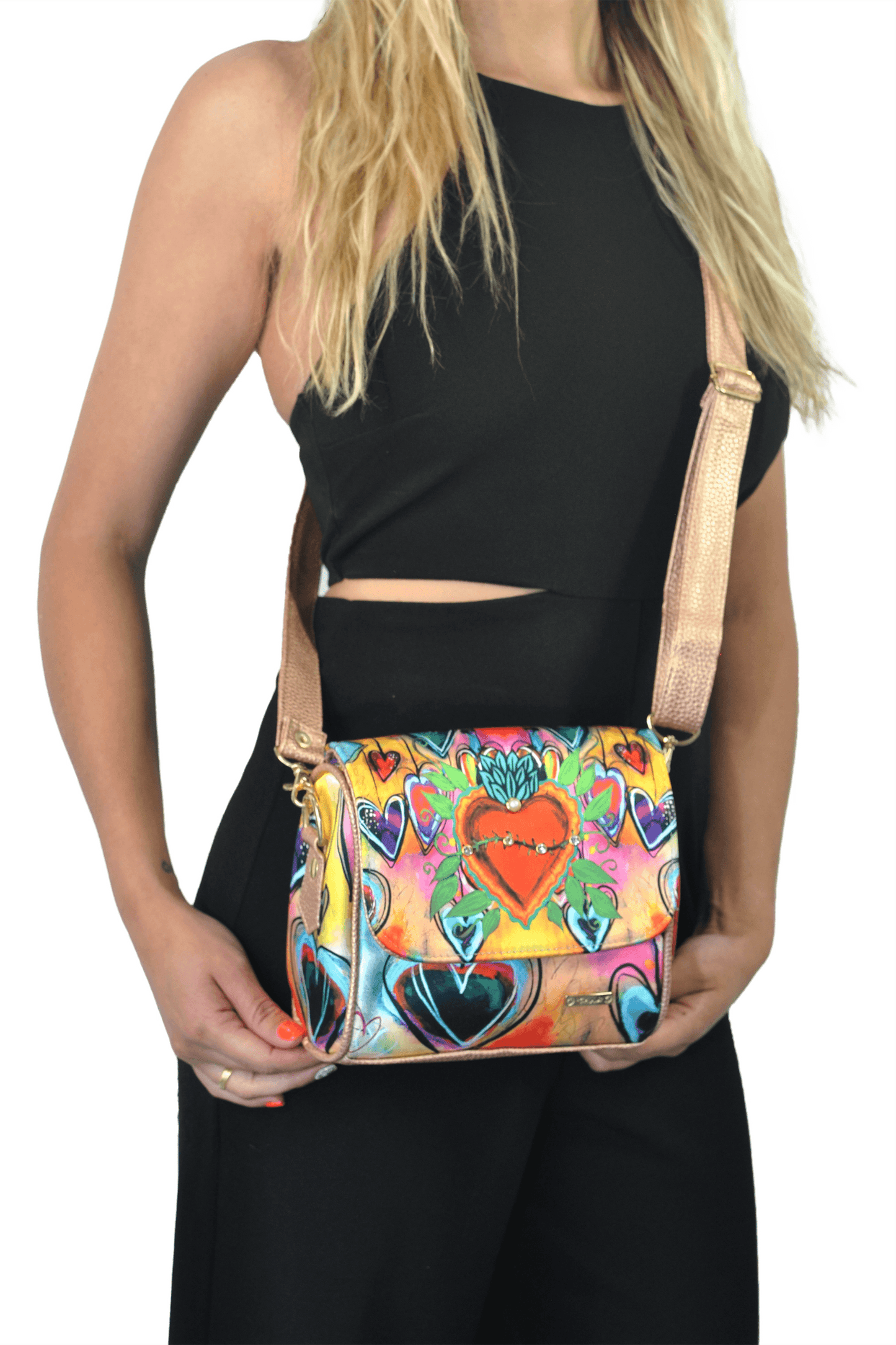 Bolso Bandolera pequeño Mini Baúl Pop Art Corazón | CHULA Tulum - CHULA Tulum