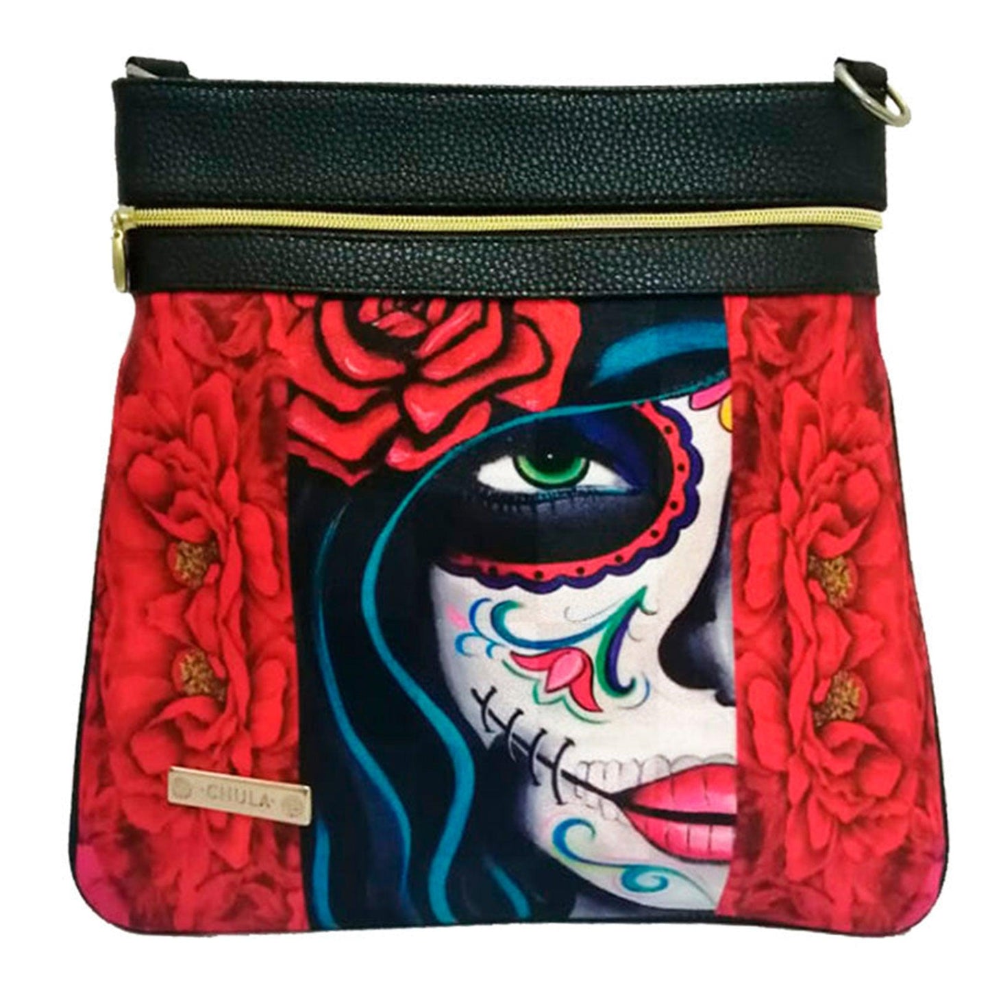 Bolso Bandolera mediano LIA Shoulder Catrina Rojo | CHULA Tulum - CHULA Tulum