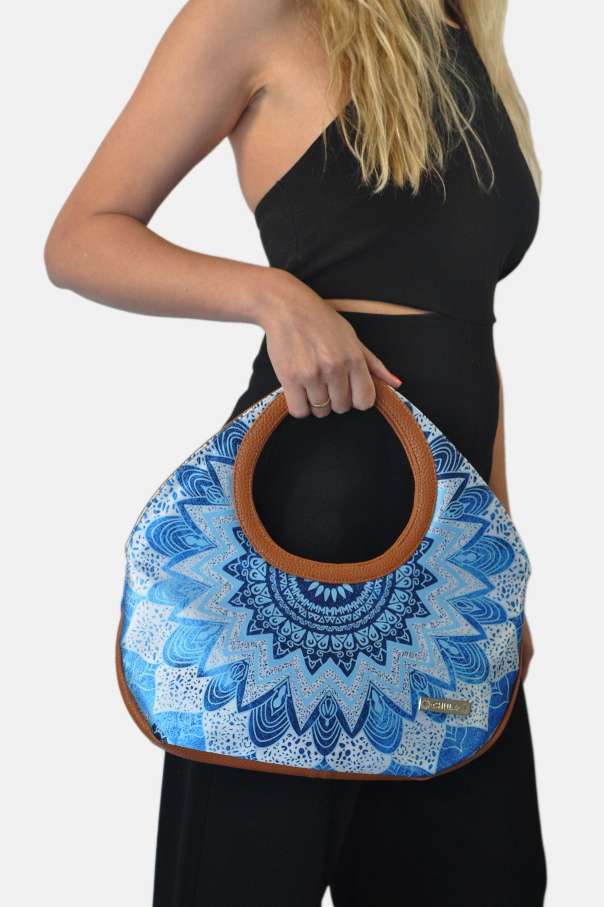 Bolso de mano mediano Mini Nicole Mandala Azul | CHULA Tulum - CHULA Tulum