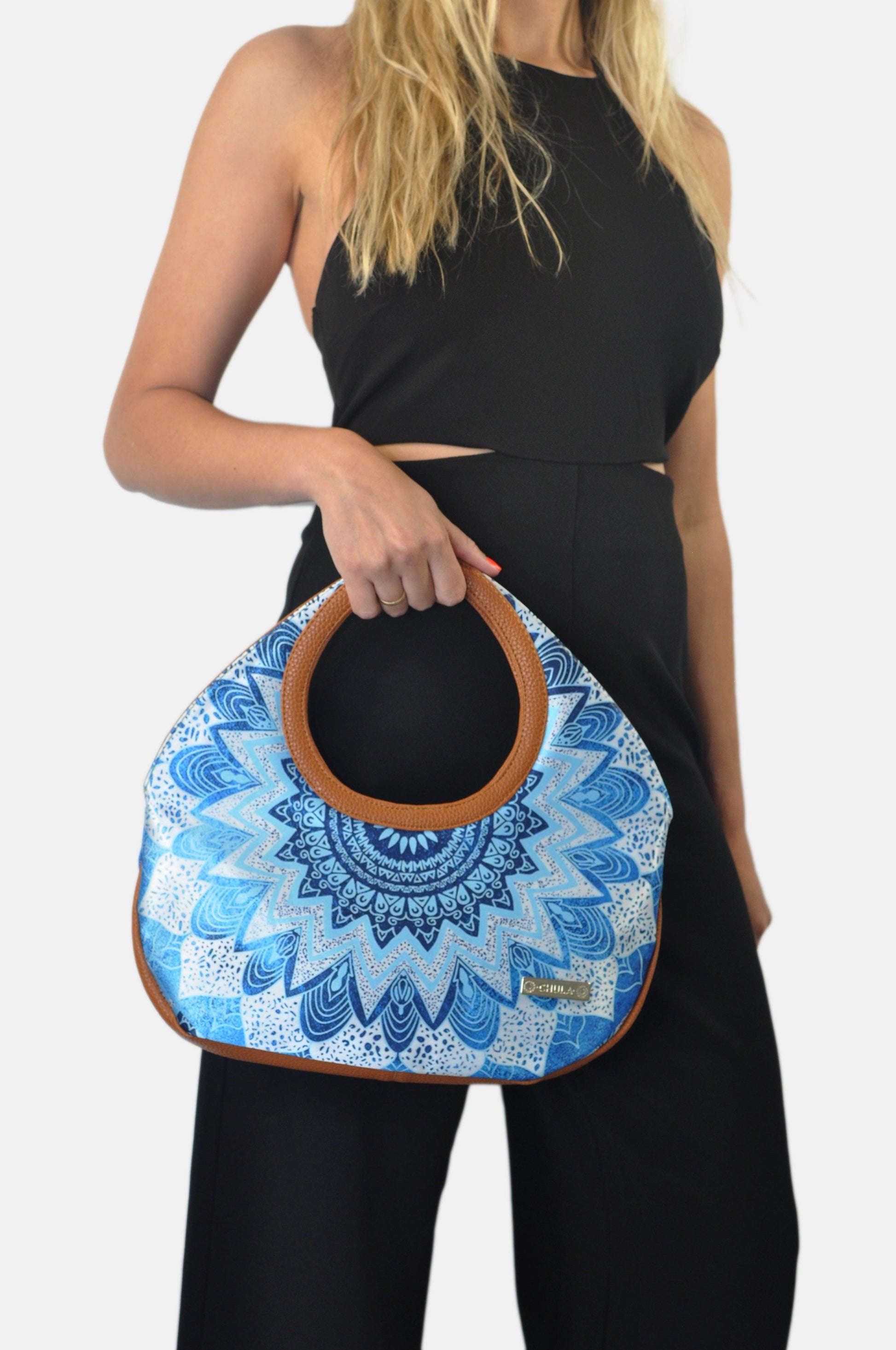 Bolso de mano mediano Mini Nicole Mandala Azul | CHULA Tulum - CHULA Tulum