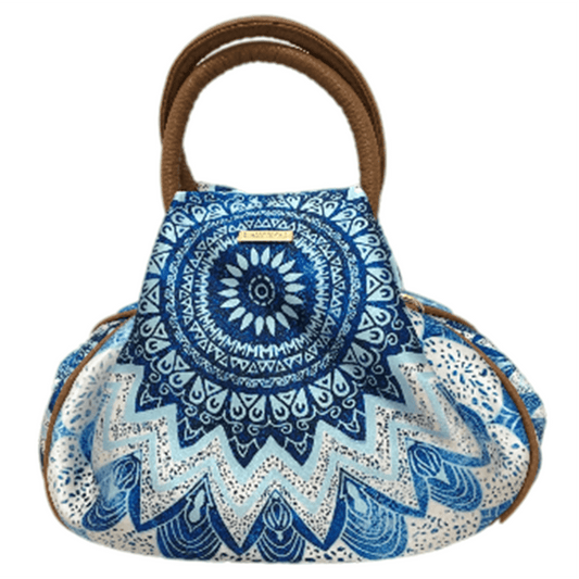 Bolso de mano y Bandolera mediano Monique Mandala Azul | CHULA Tulum - CHULA Tulum