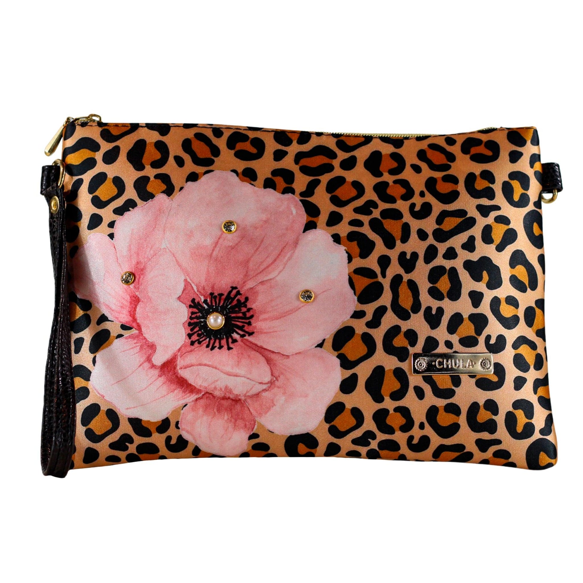 Bolso de Mano y Bandolera Pequeño Clutch Leopardo y Flor | CHULA Tulum - CHULA Tulum