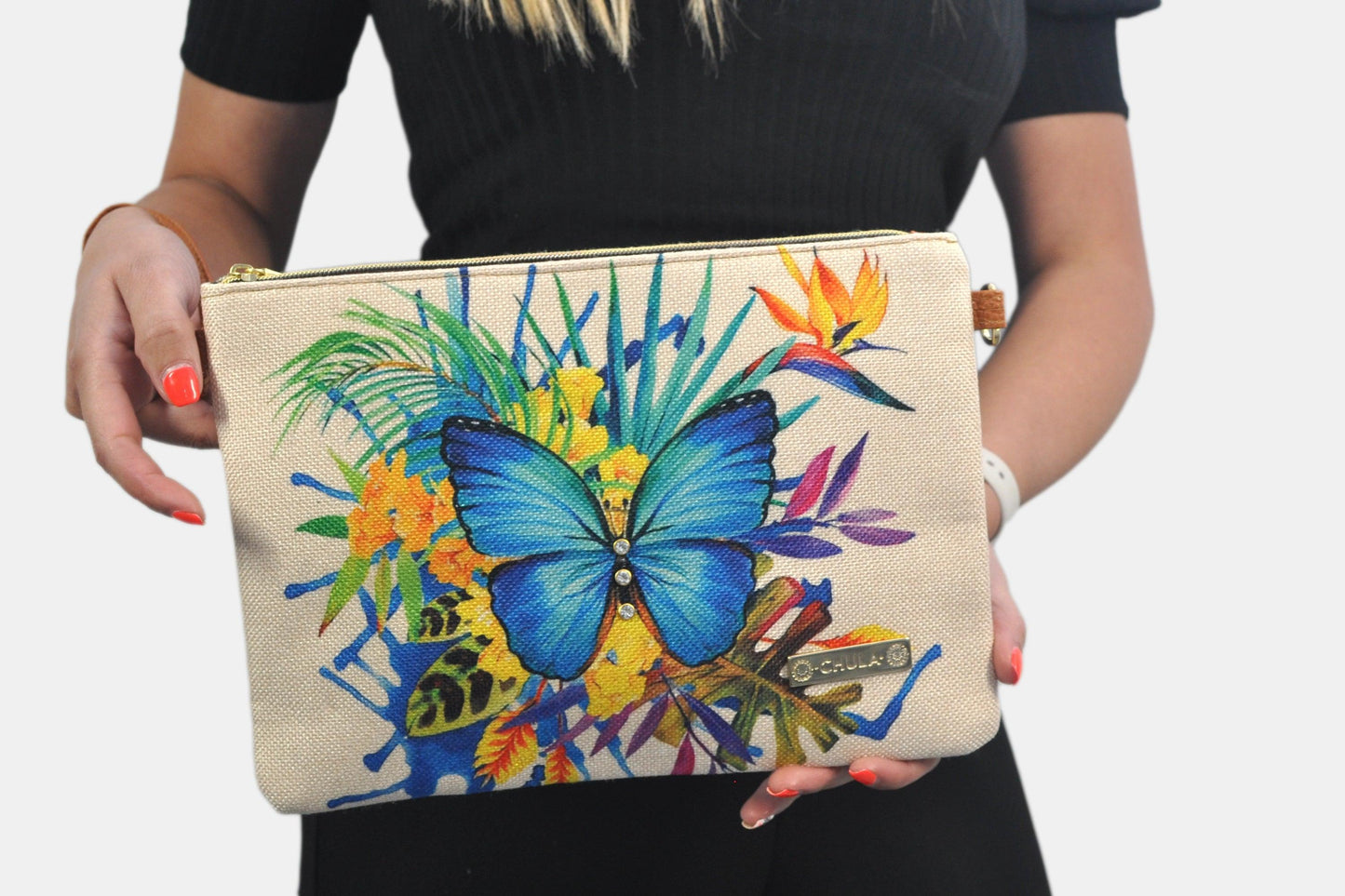 Bolso de Mano y Bandolera Pequeño Clutch Mariposa jardín | CHULA Tulum - CHULA Tulum