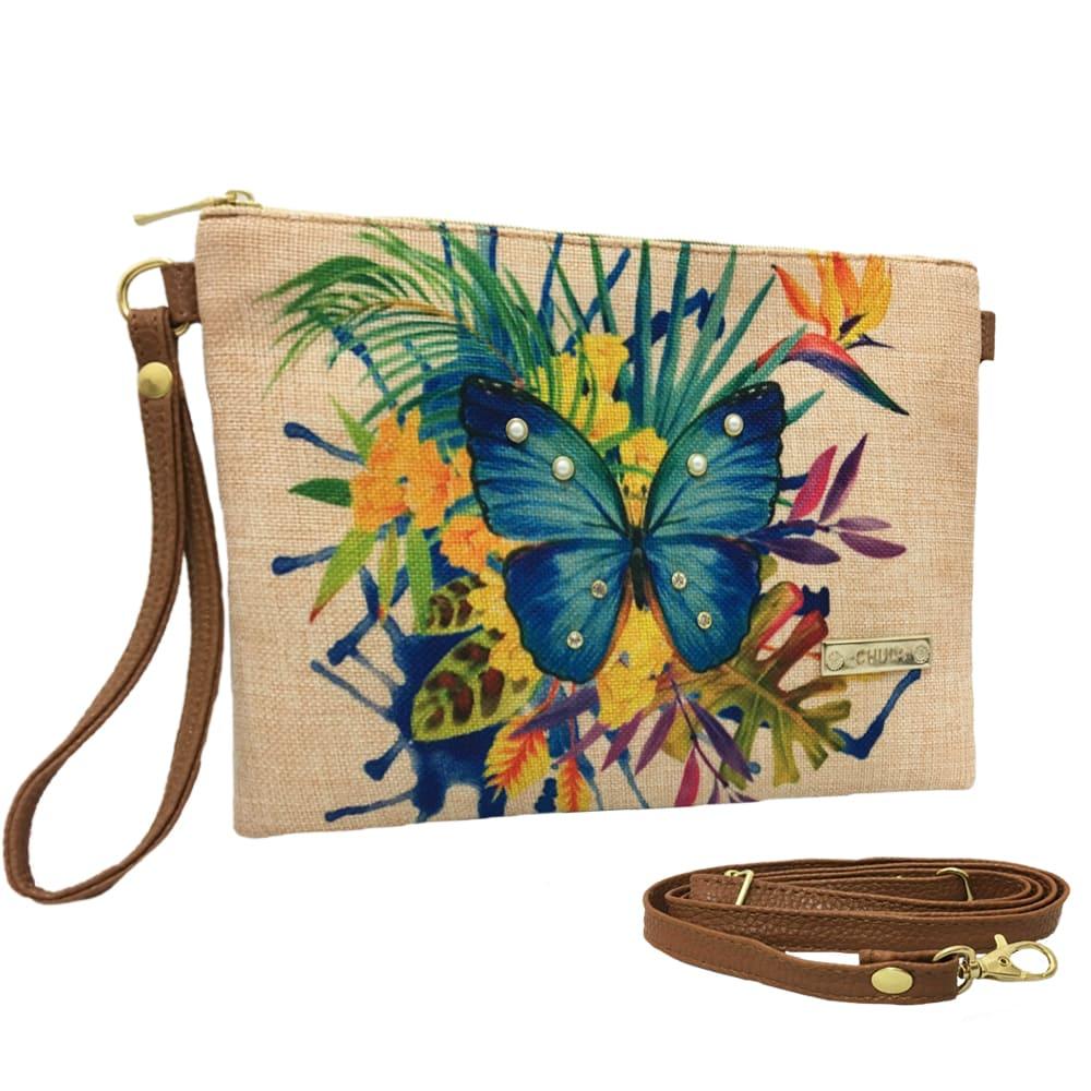 Bolso de Mano y Bandolera Pequeño Clutch Mariposa jardín | CHULA Tulum - CHULA Tulum