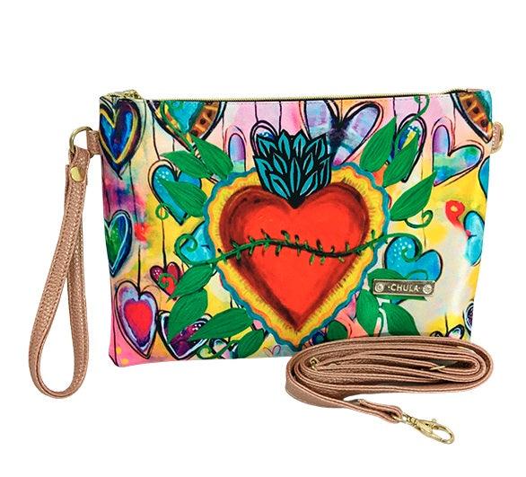 Bolso de Mano y Bandolera Pequeño Clutch Pop Art Corazón | CHULA Tulum - CHULA Tulum