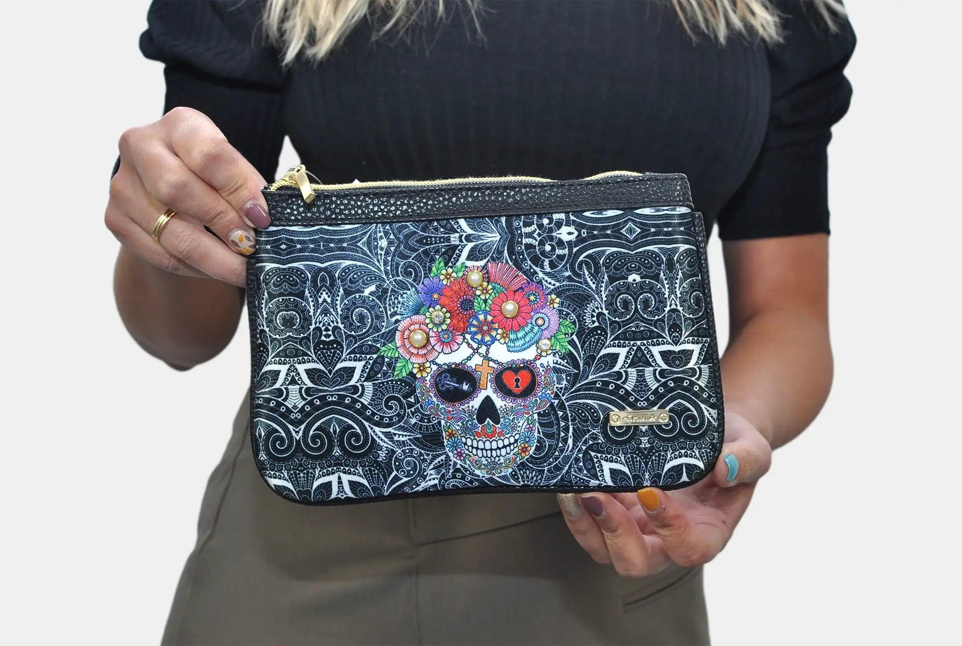 Bolso de mano pequeño Mini Clutch Calaveras Mexicanas | CHULA Tulum - CHULA Tulum