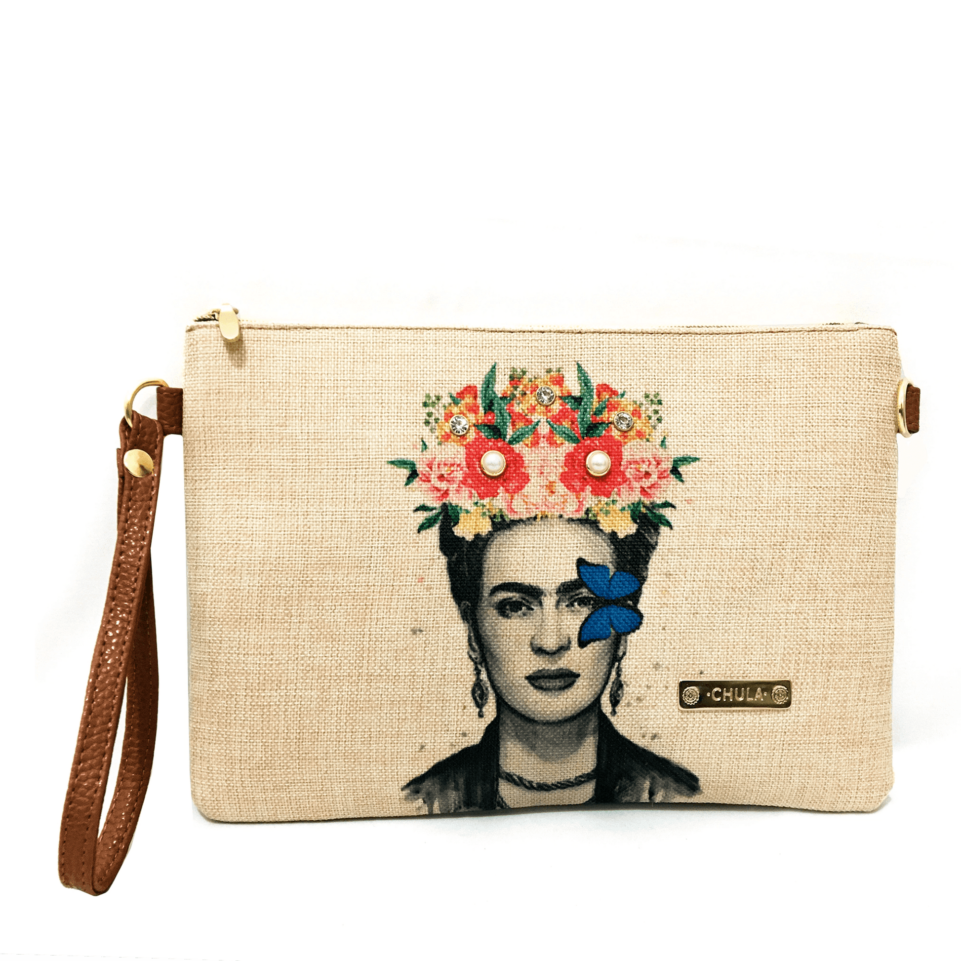 Bolso de Mano y Bandolera Pequeño Clutch Frida Mariposa | CHULA Tulum - CHULA Tulum