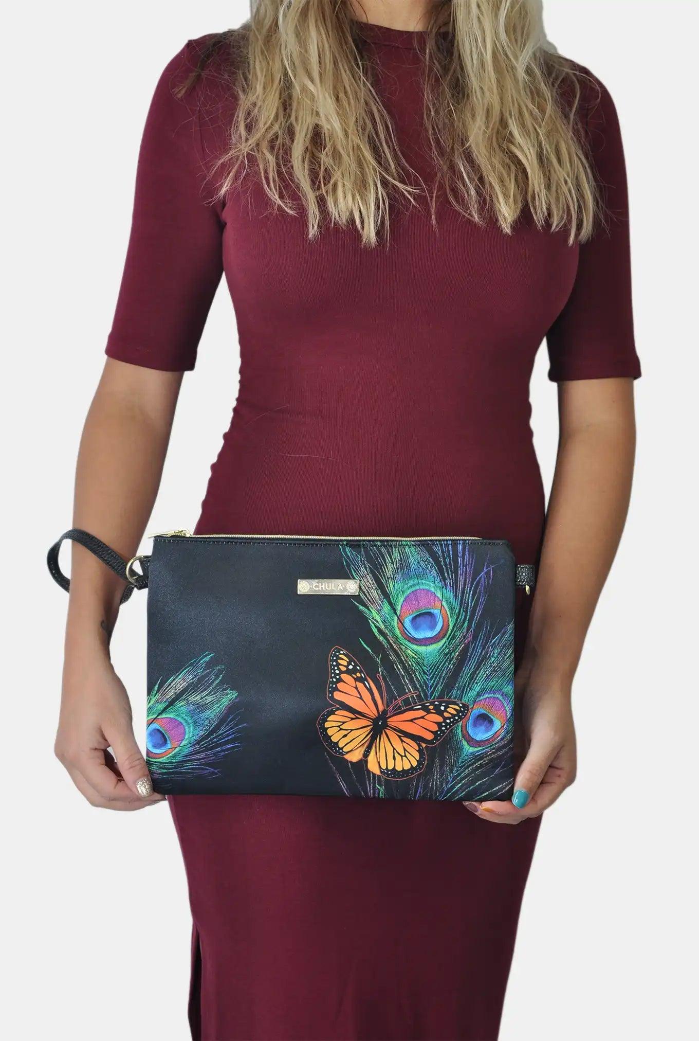 Bolso de mano y Bandolera pequeño Clutch Mariposa Danaus | CHULA Tulum - CHULA Tulum