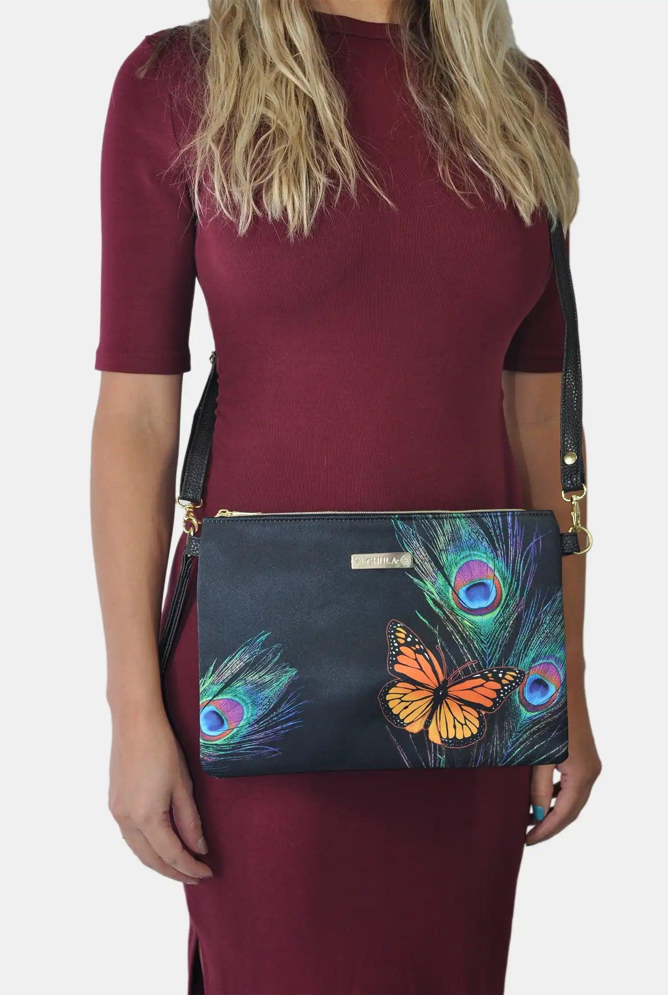 Bolso de mano y Bandolera pequeño Clutch Mariposa Danaus | CHULA Tulum - CHULA Tulum