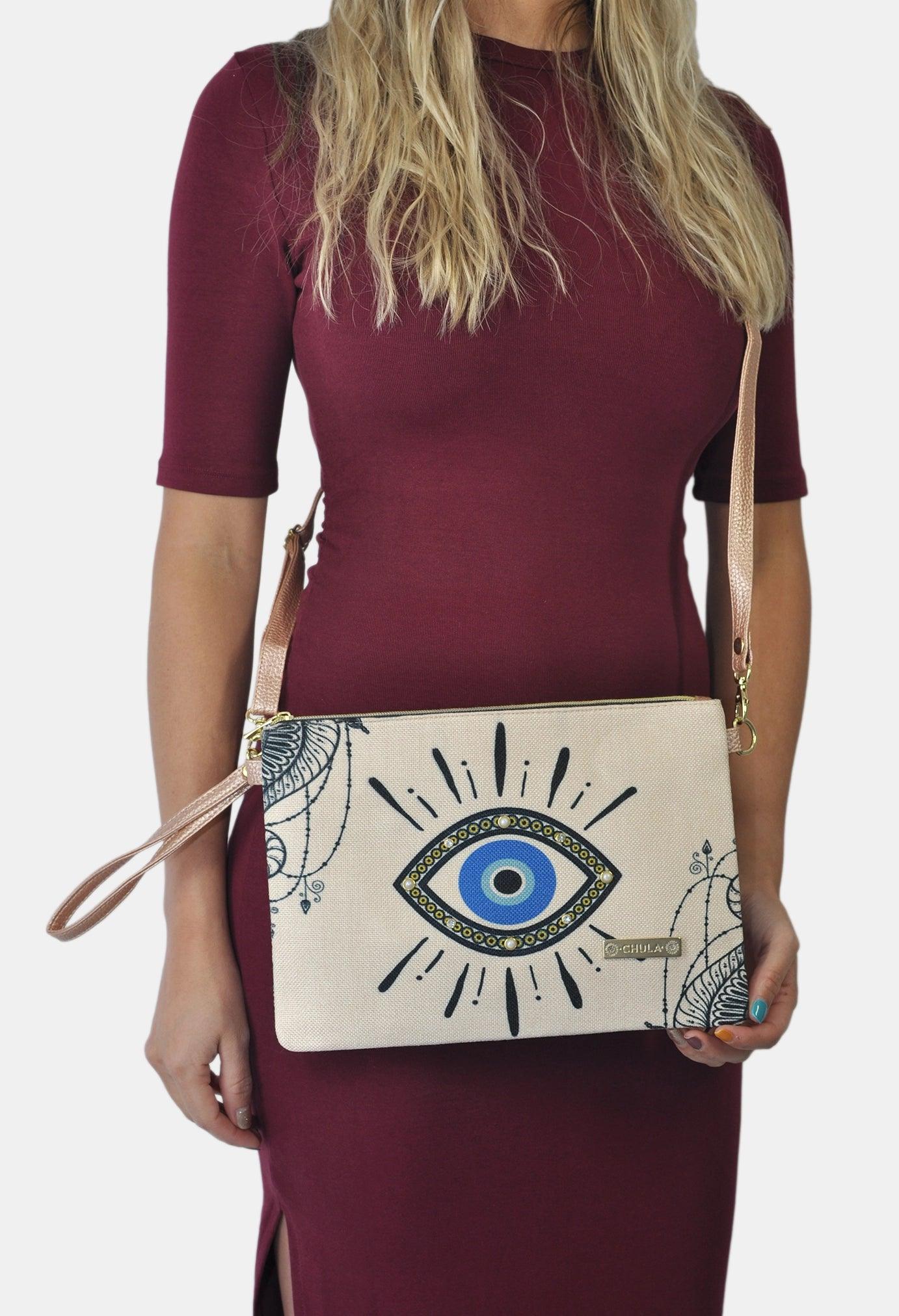 Bolso de Mano y Bandolera Pequeño Clutch Ojo Turco | CHULA Tulum - CHULA Tulum