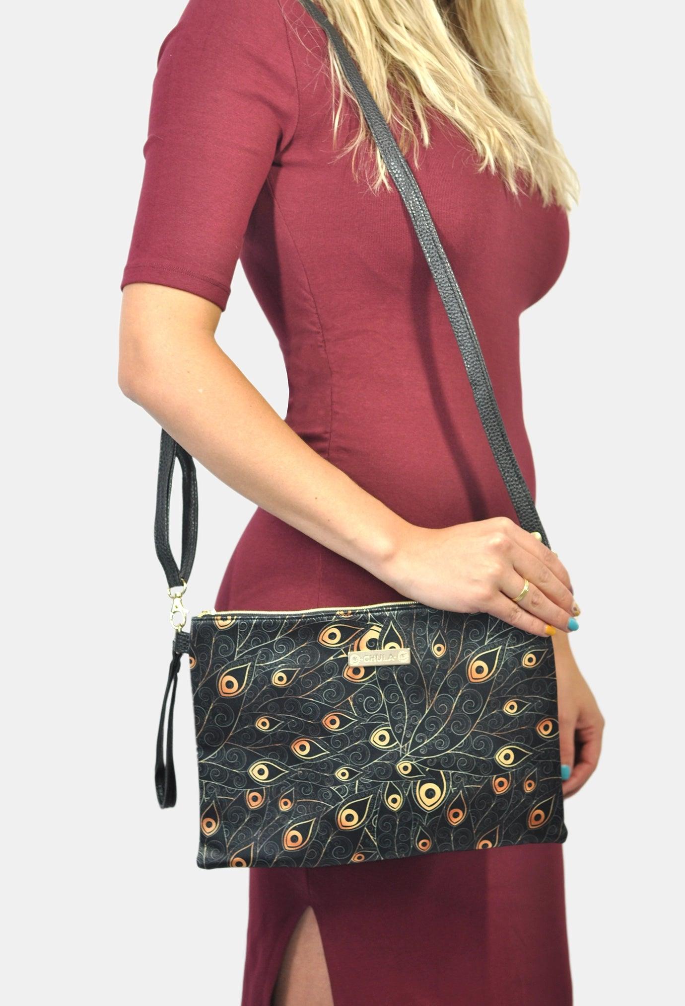 Bolso de Mano y Bandolera Pequeño Clutch Peacok Golden | CHULA Tulum - CHULA Tulum