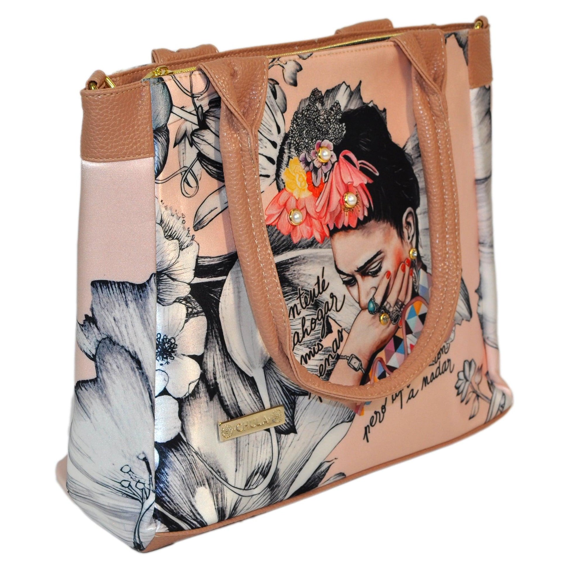 Bolso de hombro y bandolera grande de mujer Angie Frida Romance | CHULA Tulum - CHULA Tulum