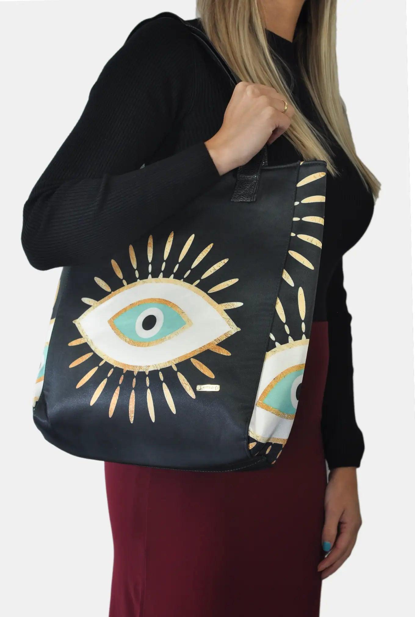 Bolso de Mujer Shopper Grande Opal Tote Ojo Turco Dorado | CHULA Tulum - CHULA Tulum