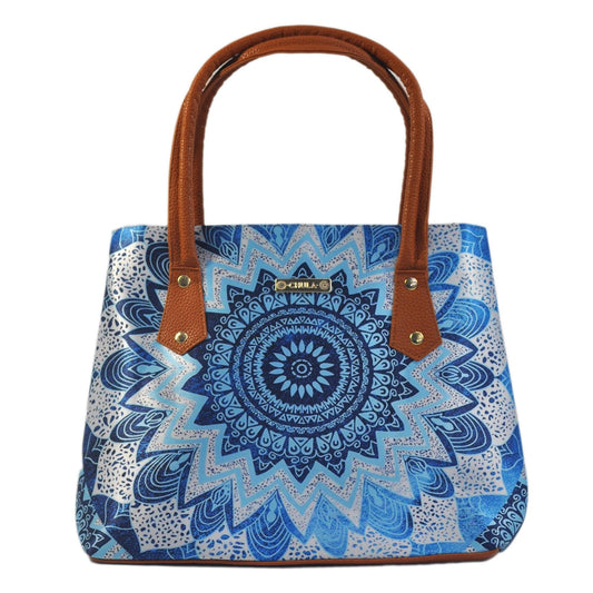 Bolso de hombro Shopper Tote de mujer Pupe Mándala Azul | CHULA Tulum - CHULA Tulum