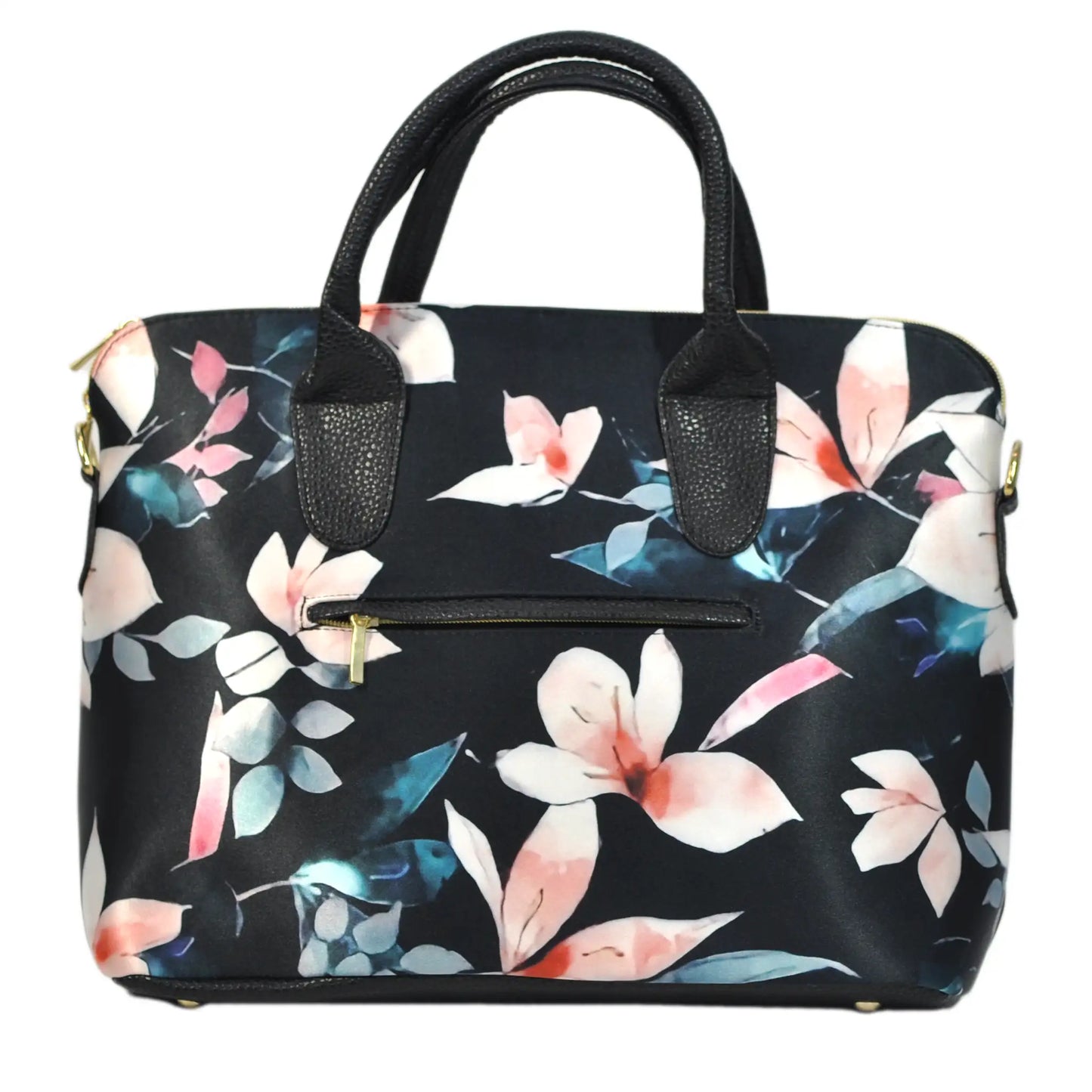 Bolso de mano y bandolera grande Lucia Flor Negro Beige | CHULA Tulum