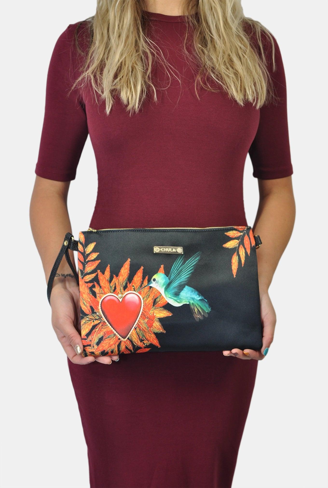 Bolso de mano y Bandolera pequeño Clutch Colibrí Corazón | CHULA Tulum - CHULA Tulum