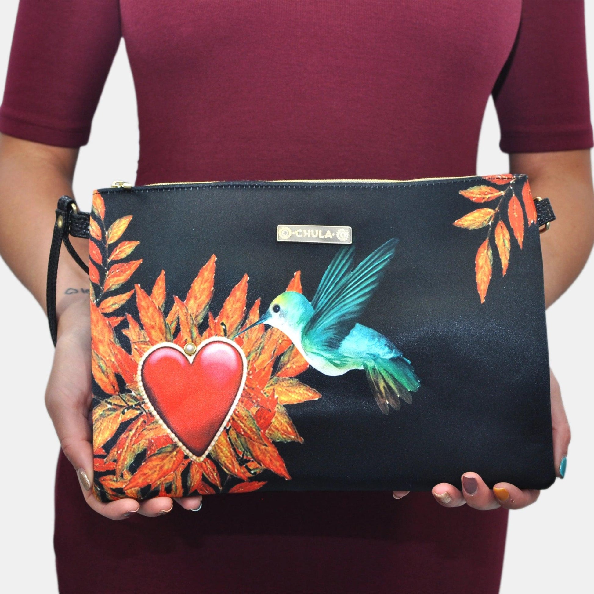 Bolso de mano y Bandolera pequeño Clutch Colibrí Corazón | CHULA Tulum - CHULA Tulum