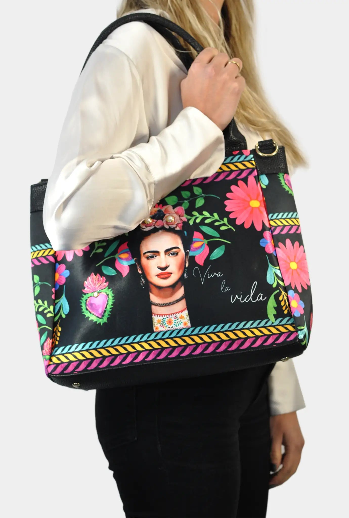 Bolso de hombro y bandolera grande de mujer Angie Frida Kahlo Rouse | CHULA Tulum