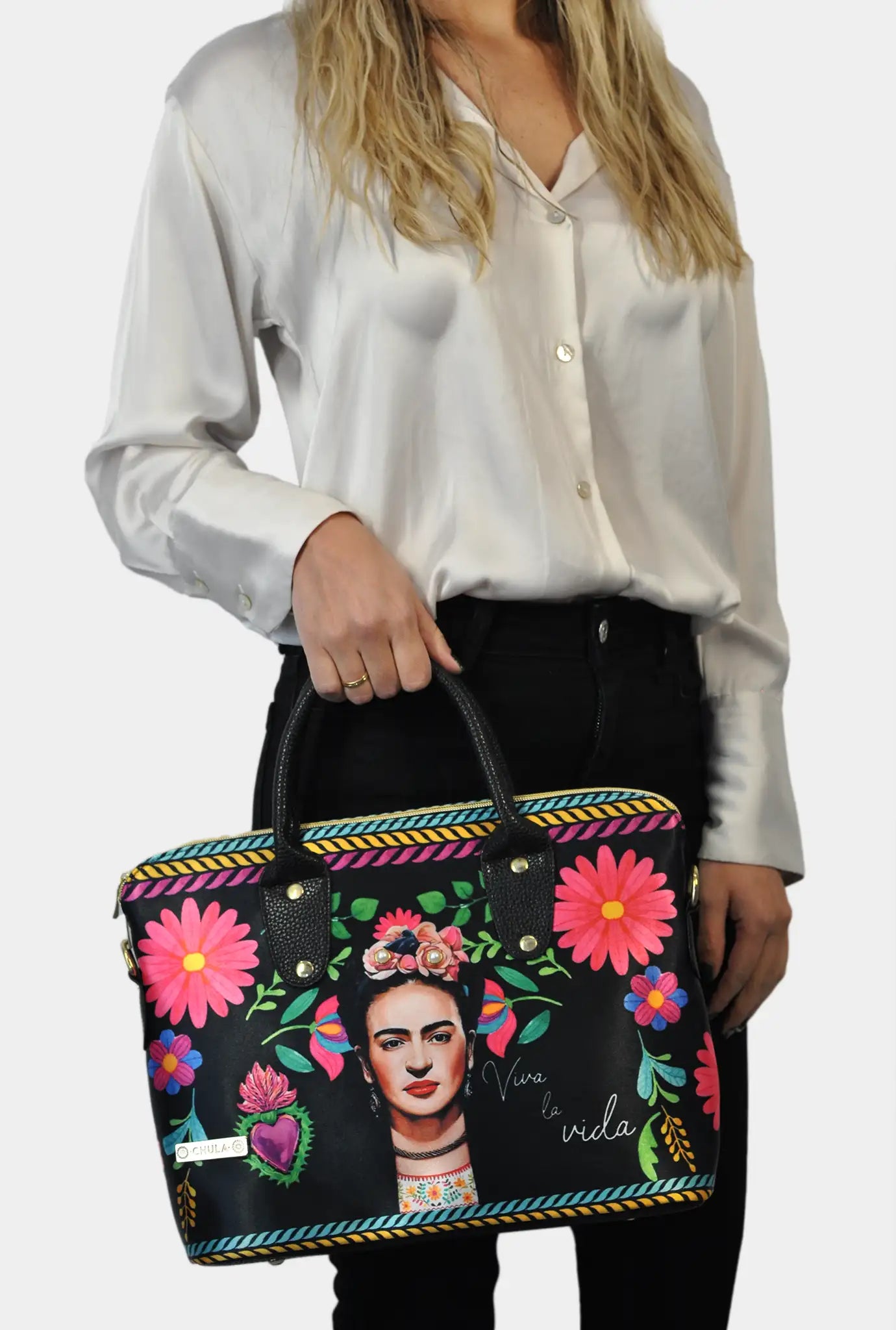 Bolso mujer de mano y bandolera grande Lucia Frida Kahlo Rouse | CHULA Tulum