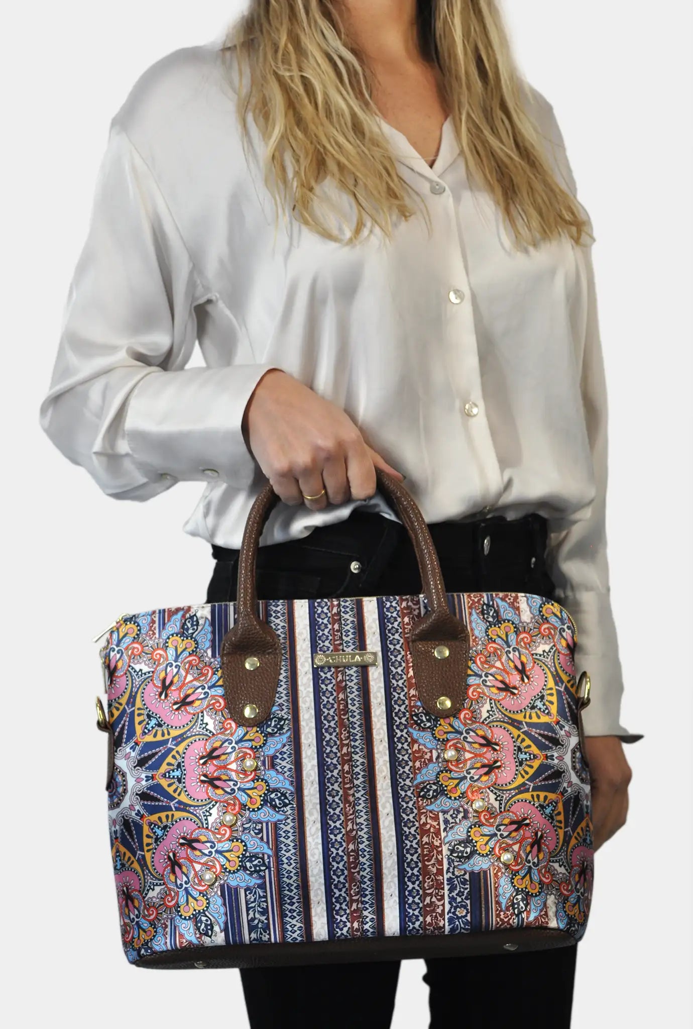 Bolso mujer de mano y bandolera grande Lucia Mandala Fancy | CHULA Tulum