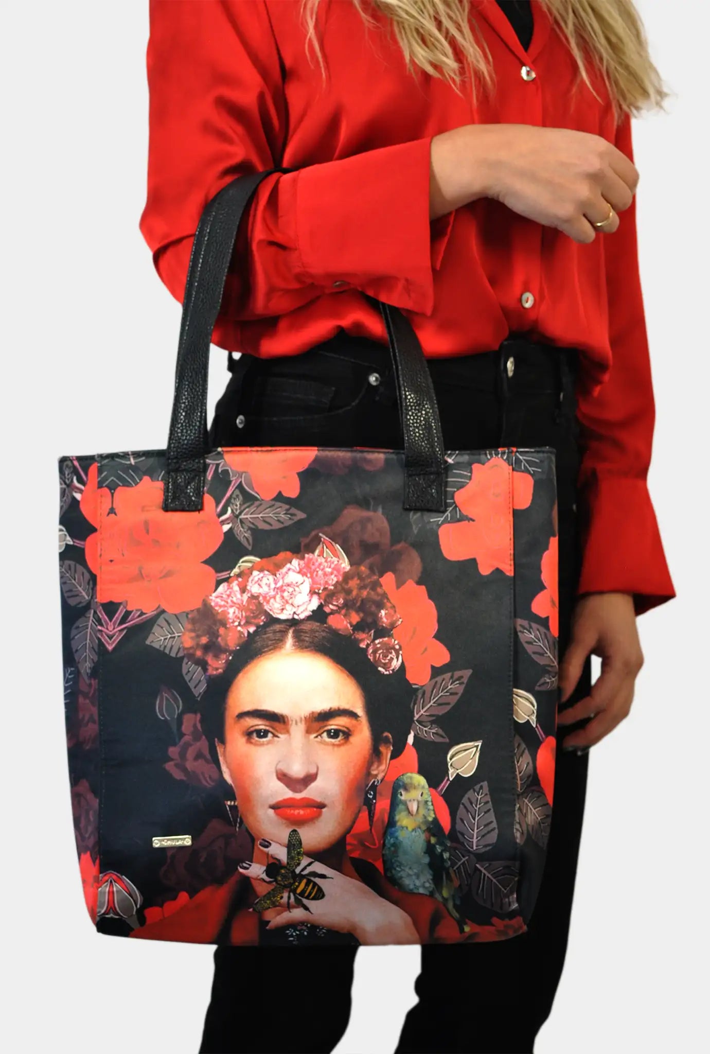 Bolso de Mujer Shopper Grande Opal Tote Frida Kahlo Red Bee | CHULA Tulum