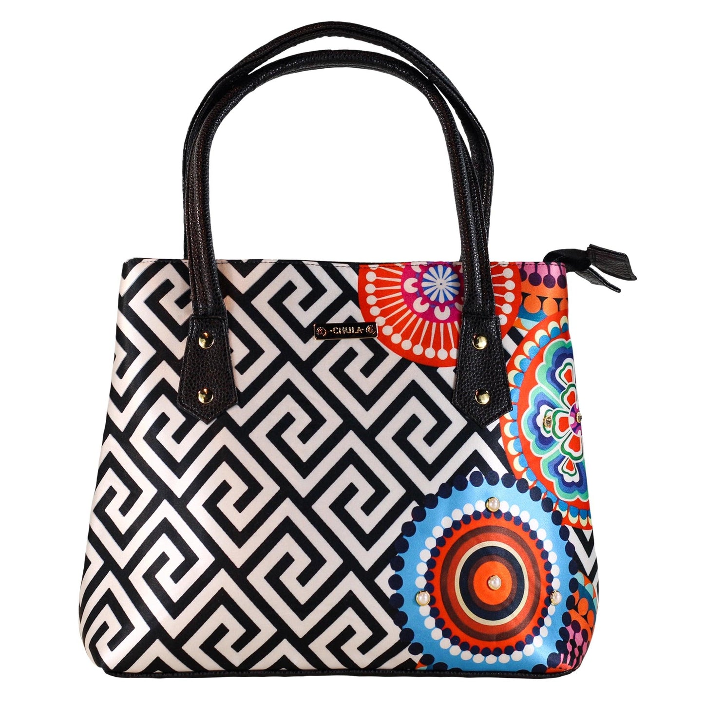 Bolso de hombro Shopper Tote de mujer grande Pupe Círculos | CHULA Tulum - CHULA Tulum