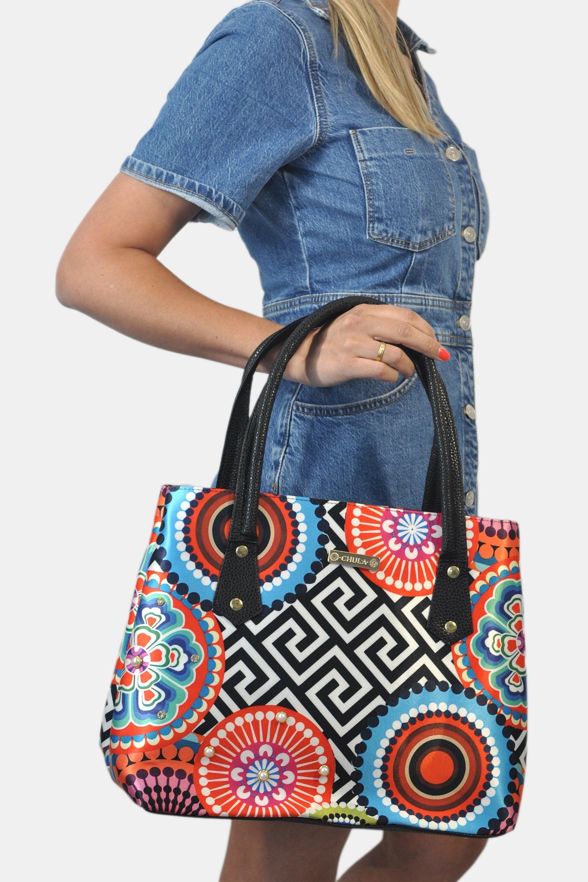 Bolso de hombro Shopper Tote de mujer grande Pupe Círculos | CHULA Tulum - CHULA Tulum