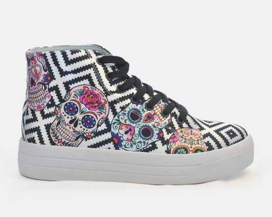 Botas Urbanas de Mujer Skull Party Calaveras - Moda Sostenible | CHULA Tulum - CHULA Tulum