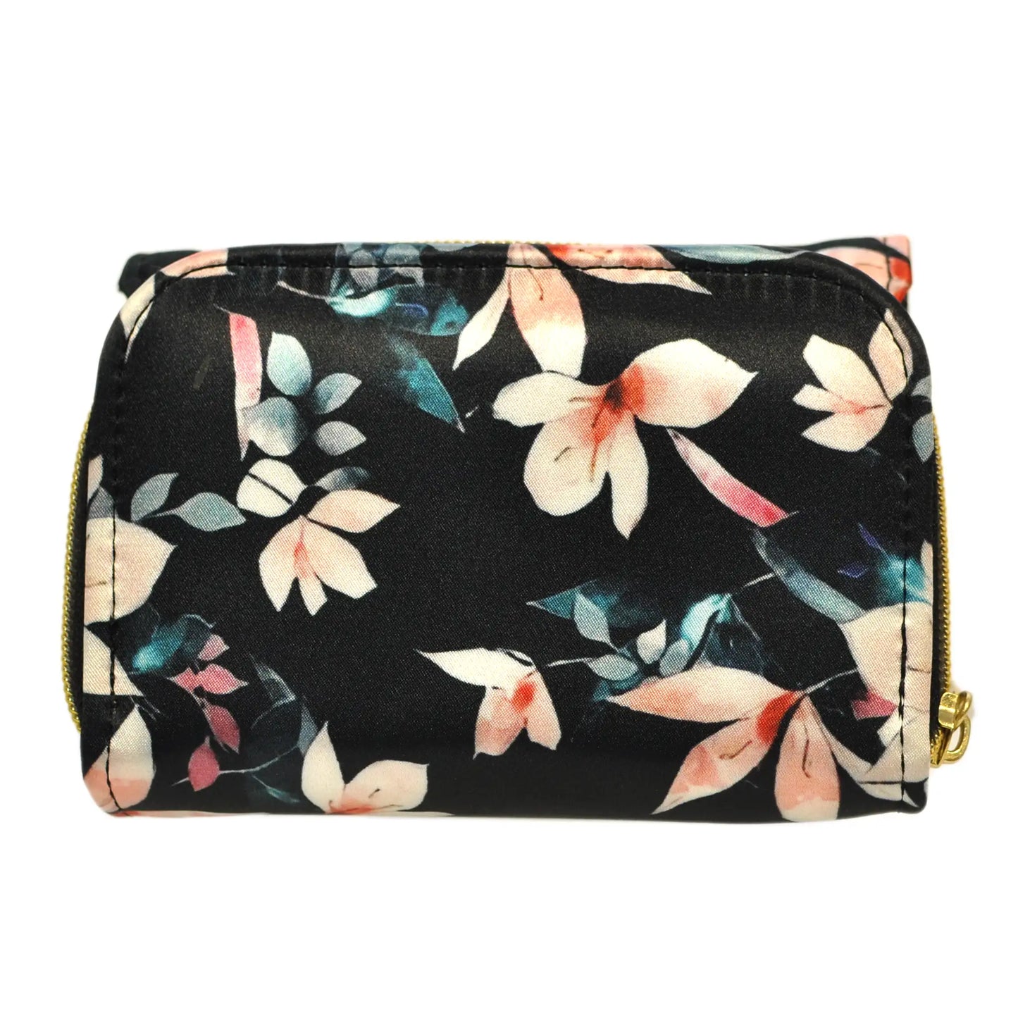 Cartera Mediana para Mujer Dalia Flor Negro Beige Cuero Vegano | CHULA Tulum