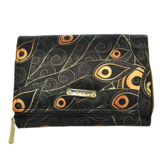 Cartera Mediana para Mujer Dalia Peacock Golden Cuero Vegano | CHULA Tulum