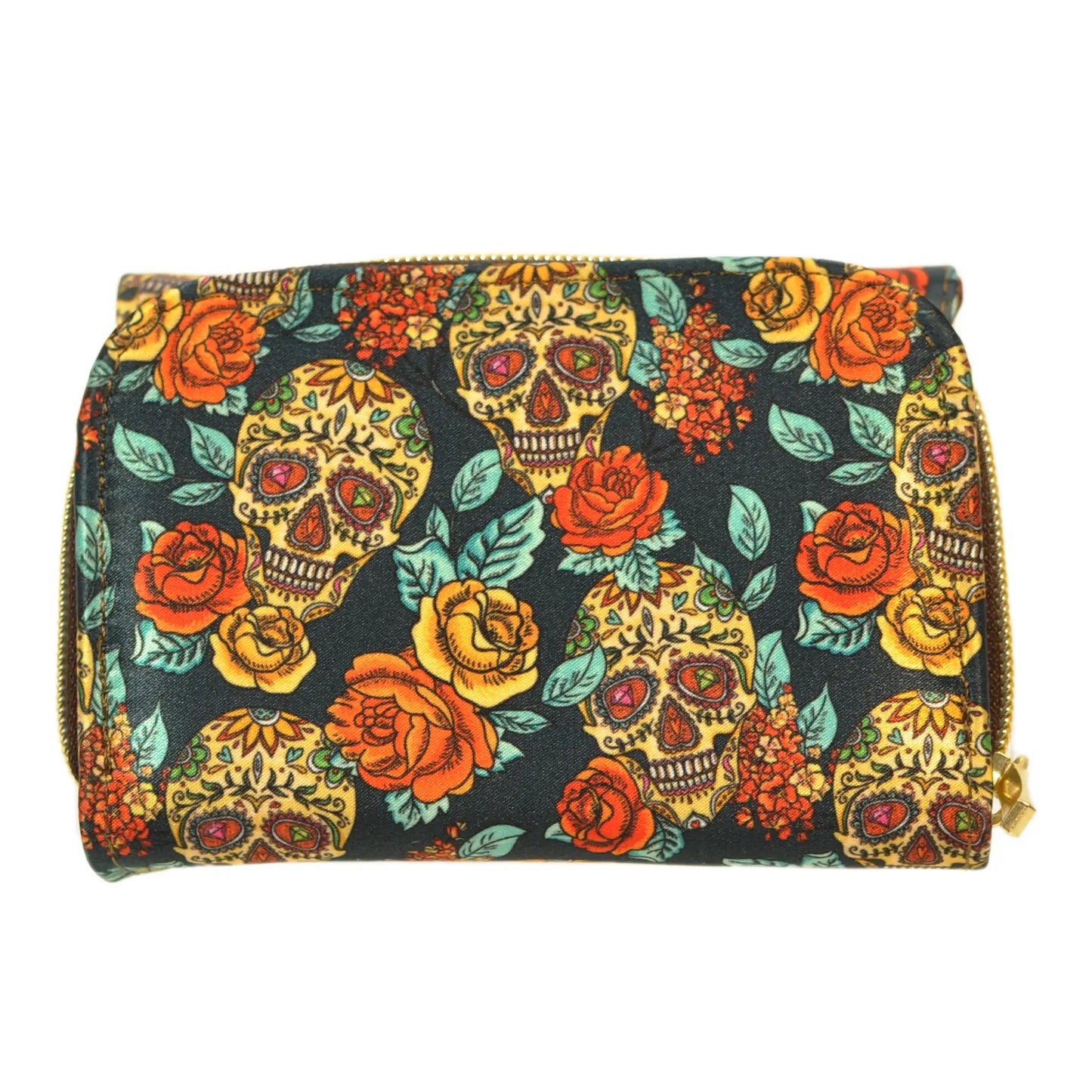 Cartera Mediana para Mujer Dalia Skull Party Calaveras Cuero Vegano | CHULA Tulum