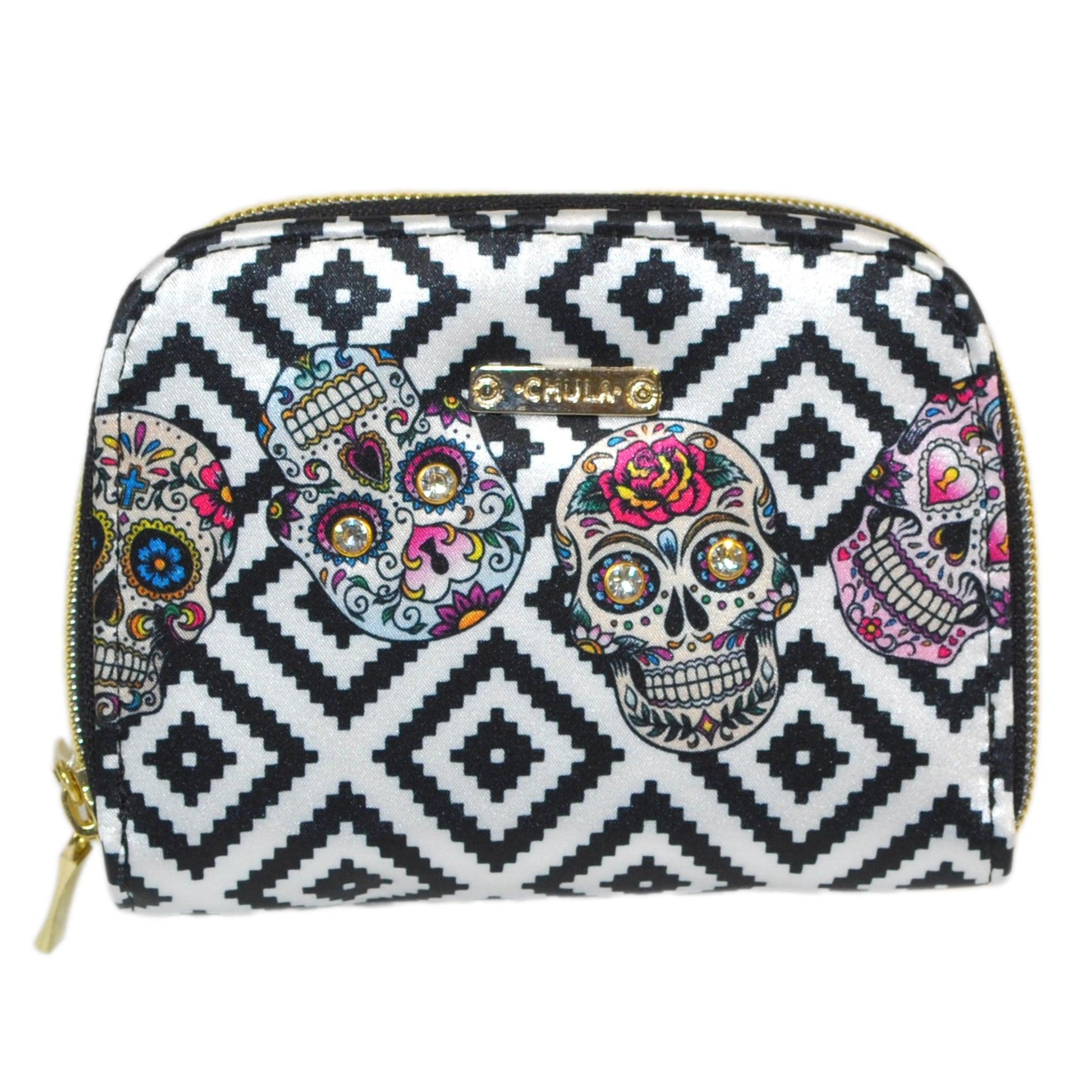 Cartera de Mujer Mediana Jenny Skull Party Calaveras negras | CHULA Tulum - CHULA Tulum