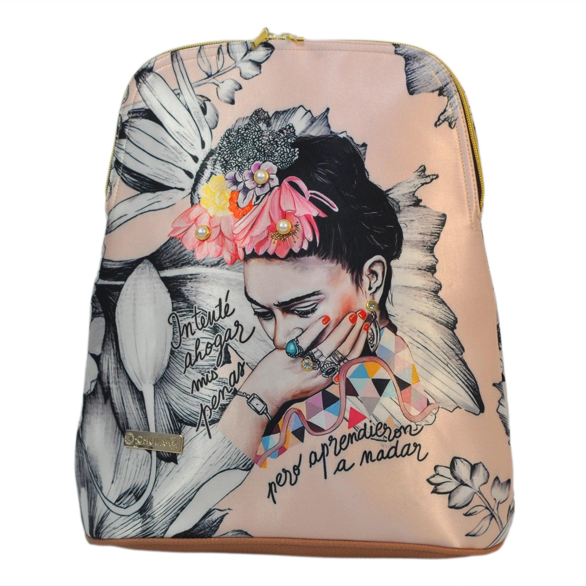 Mochila de Mujer y Bolso de Hombro Grande BagPack Frida Kahlo Romance | CHULA Tulum - CHULA Tulum