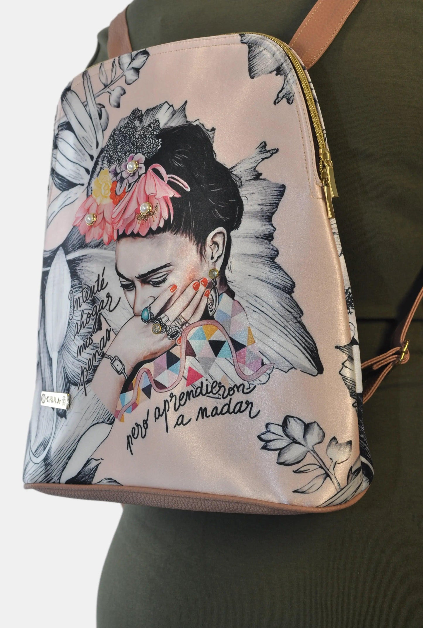 Mochila de Mujer y Bolso de Hombro Grande BagPack Frida Kahlo Romance | CHULA Tulum - CHULA Tulum